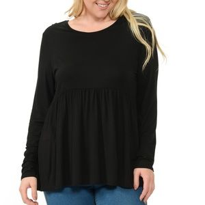 EMPIRE-WAIST LONG-SLEEVE TOP - PLUS